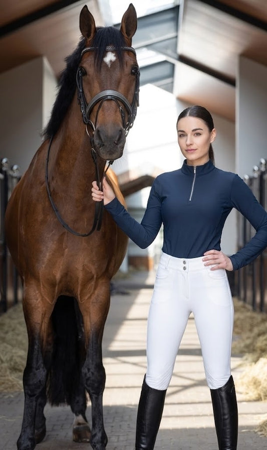 Maison Cheval Luxe Witte Wedstrijdrijbroek - Waterafstotend & Niet Doorschijnend