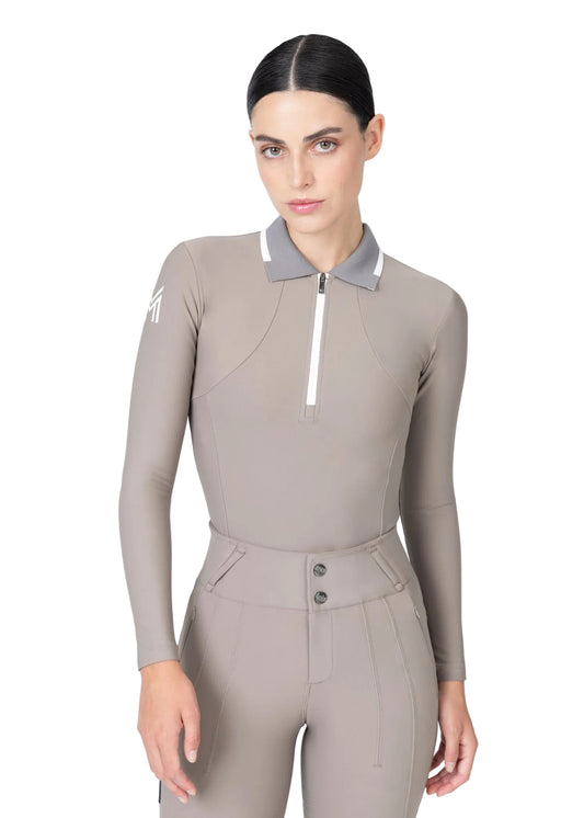 Maison Cheval - Luxe Polo 'Taupe' (Lange Mouwen)