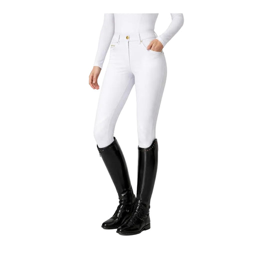 Maison Cheval Luxe Witte Wedstrijdrijbroek - Waterafstotend & Niet Doorschijnend